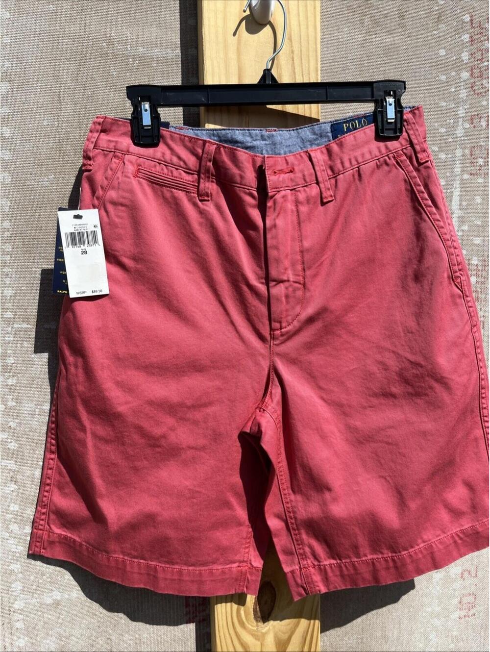 NEW! Polo Ralph Lauren Men's  Relaxed Fit Men's 10 " Shorts Waist 28 Red $89 MSR
